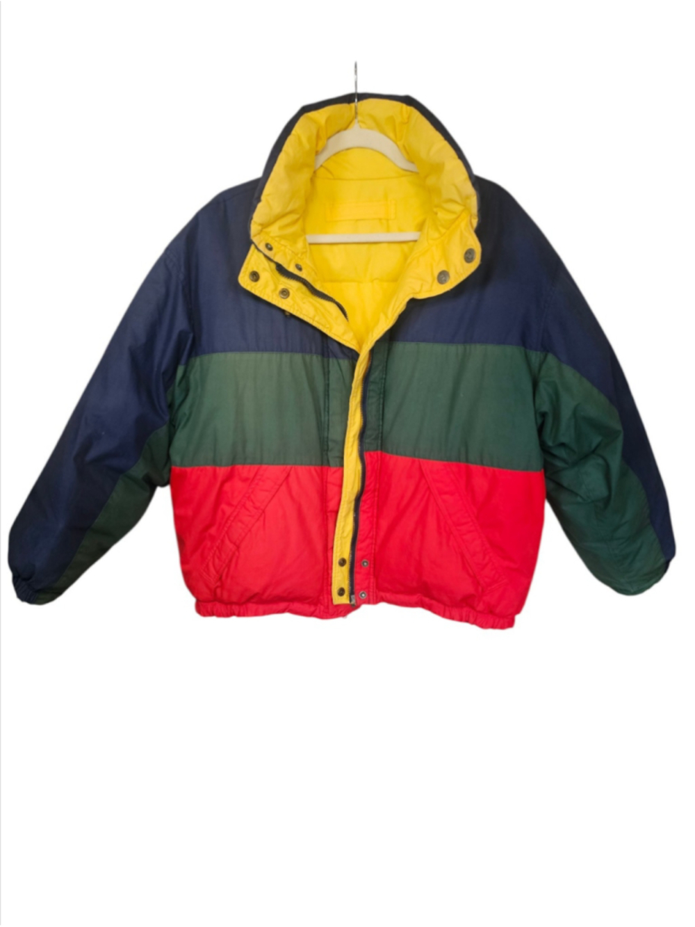 Vintage 80s 90s Braetan Colorblock Puffer Jacket Small Unisex EUC Retro Ski